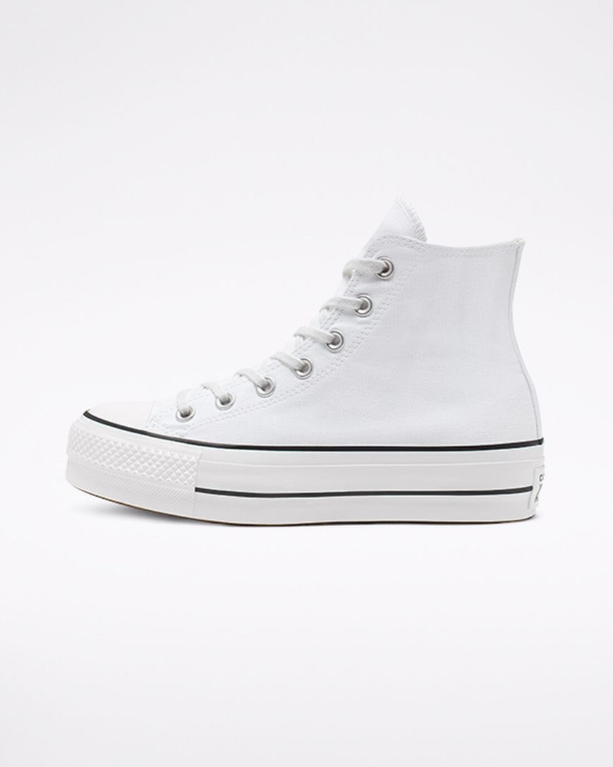 Topanky Na Platforme Converse Chuck Taylor All Star Lift Platene Vysoke Damske Biele Čierne Biele | SK DUOCG2